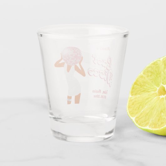 Letzte Disco Bachelorette Custom Schnapsglas (Rückseite)