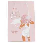 Letzte Disco Bachelorette Pink Mittlere Geschenktüte (Vorderseite)