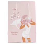 Letzte Disco Bachelorette Pink Mittlere Geschenktüte (Rückseite)