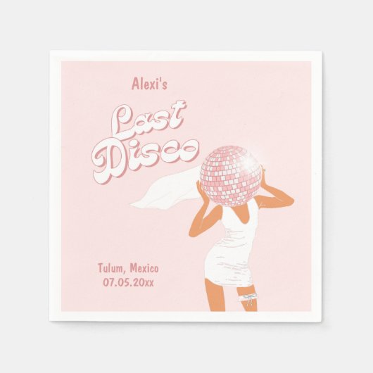 Letzte Disco Bachelorette Serviette (Vorderseite)
