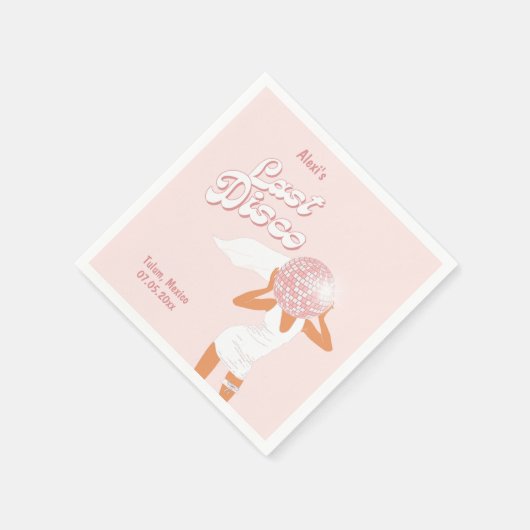 Letzte Disco Bachelorette Serviette (Ecke)