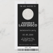Letzte Disco Bachelorette - Silver Ticket Einladung (Vorderseite)