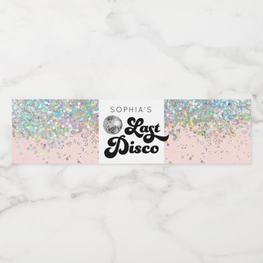Letzte Disco Bachelorette Wasserflaschen Labels Wasserflaschenetikett (Einzelnes Label)