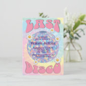 Letzte Disco Ball Junggeselinnen-Abschied der 70er Einladung (Stehend Vorderseite)