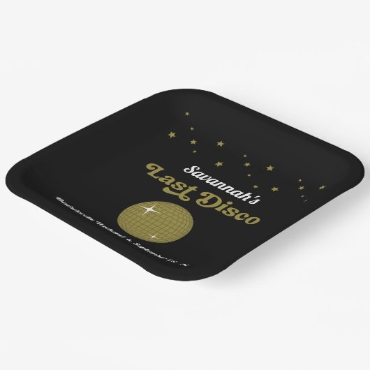 Letzte Disco Bridge Junggeselinnen-Abschied Groovy Pappteller (Gewinkelt)