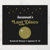 Letzte Disco Bridge Junggeselinnen-Abschied Groovy Schaumweinetikett (Einzelnes Label)