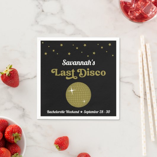 Letzte Disco Bridge Junggeselinnen-Abschied Groovy Serviette (Beispiel)