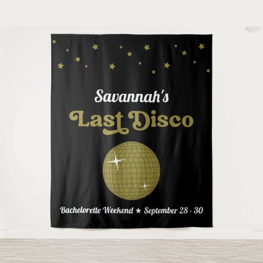 Letzte Disco Bridge Junggeselinnen-Abschied Groovy Wandteppich (Vorderseite)