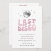 Letzte Disco, einfach, modern Retro Bachelorette Einladung (Vorne/Hinten)