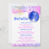 Letzte Disco Glam Retro Blue Pink Bachelorette Einladung (Rückseite)