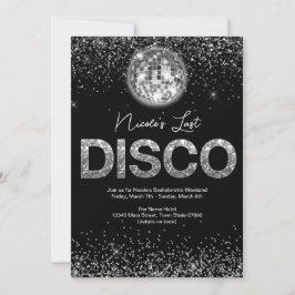 Letzte Disco Glamour Bachelorette Wochenende Einladung