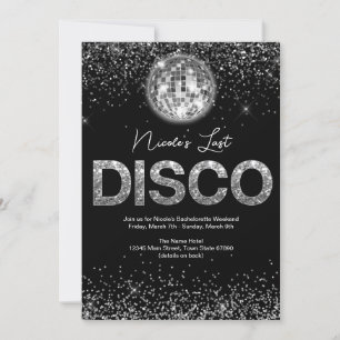 Letzte Disco Glamour Bachelorette Wochenende Einladung