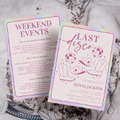 Letzte Disco Holographic Bachelorette Wochenende Einladung