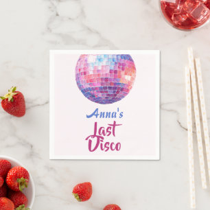 Letzte Disco Junggesellinnenabschied   Papiertüche Serviette