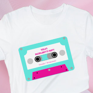 Letzte Disco Kassettenband rosa und türkisfarben R T-Shirt