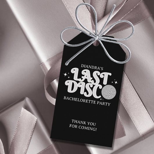 Letzte Disco Name Retro Silver 70er Bachelorette Geschenkanhänger