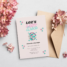 Letzte Disco Neon Pink Hens Party Einladung