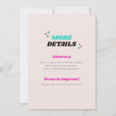 Letzte Disco Neon Pink Hens Party Einladung (Rückseite)