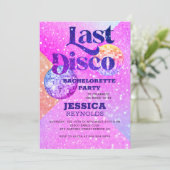Letzte Disco Retro 70 Junggeselinnen-Abschied Einladung (Stehend Vorderseite)