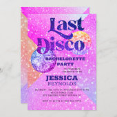 Letzte Disco Retro 70 Junggeselinnen-Abschied Einladung (Vorne/Hinten)
