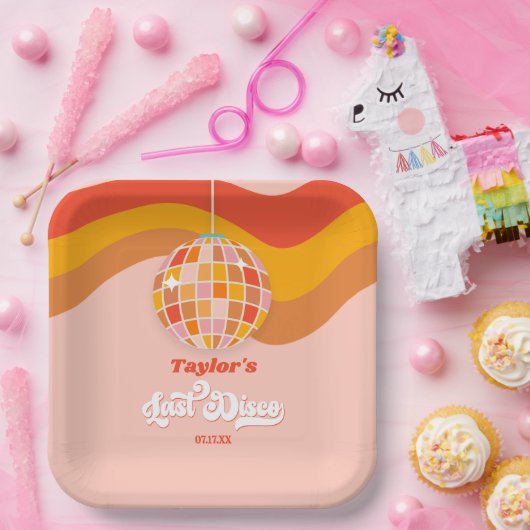 Letzte Disco Retro 70er Bachelorette Wochenende Pa Pappteller (Party)