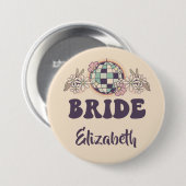 Letzte Disco Retro Bachelorette Button (Vorne & Hinten)