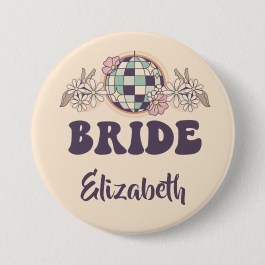 Letzte Disco Retro Bachelorette Button (Vorderseite)