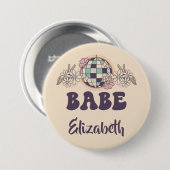 Letzte Disco Retro Bachelorette Button (Vorne & Hinten)