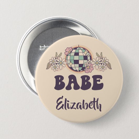 Letzte Disco Retro Bachelorette Button (Vorne & Hinten)