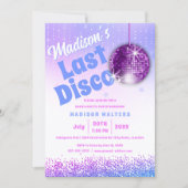 Letzte Disco Retro Bachelorette Einladung (Vorderseite)
