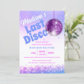 Letzte Disco Retro Bachelorette Einladung (Stehend Vorderseite)