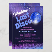 Letzte Disco Retro Bachelorette Einladung (Vorne/Hinten)