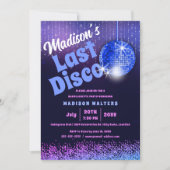 Letzte Disco Retro Bachelorette Einladung (Vorderseite)