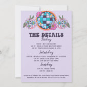 Letzte Disco Retro Bachelorette Einladung (Rückseite)