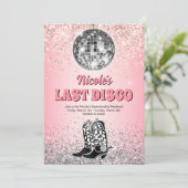 Letzte Disco Retro Bachelorette Wochenende Einladung (Stehend Vorderseite)