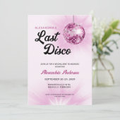 Letzte Disco Retro Bachelorette Wochenende Party Einladung (Stehend Vorderseite)