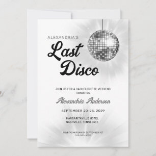Letzte Disco Retro Bachelorette Wochenende Party Einladung