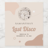 Letzte Disco Retro-Junggeselinnen-Abschied Weinetikett (Einzelnes Label)