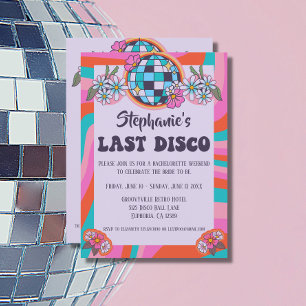 Letzte Disco Retro-Junggesellinnenabschied-Einladu Einladung