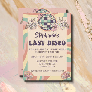 Letzte Disco Retro Junggesellinnenabschied Einladu Einladung
