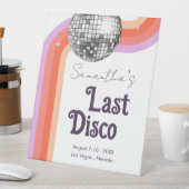 Letzte Disco Retro Rosa Bachelorette Sockelschild (In Situ)