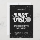 Letzte Disco Retro Silver 70er Bachelorette Wochen Einladung (Vorderseite)