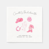 Letzte Disco Rodeo Bachelorette Serviette (Vorderseite)