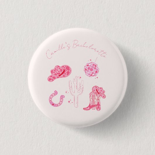 Letzte Disco Rodeo Bachelorette Week-end Party Button (Vorderseite)