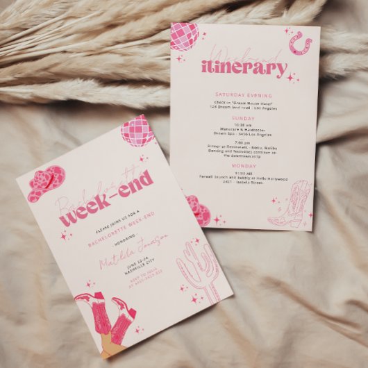 Letzte Disco Rodeo Junggeselinnen-Abschied Einladu Einladung