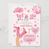 Letzte Disco Rodeo Junggeselinnen-Abschied Nash Ba Einladung (Vorderseite)