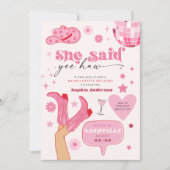 Letzte Disco Rodeo Junggeselinnen-Abschied Nash Ba Einladung (Vorderseite)