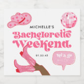 Letzte Disco Rodeo Junggeselinnen-Abschied Schaumweinetikett (Einzelnes Label)