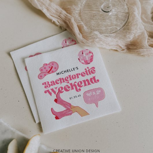 Letzte Disco Rodeo Junggeselinnen-Abschied Serviette