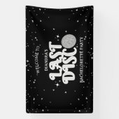 Letzte Disco Silver Retro Bachelorette Willkommen Banner (Vertikal)